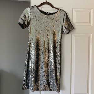 Topshop silver sequin mini dress